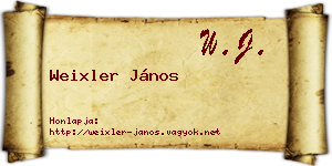 Weixler János névjegykártya
