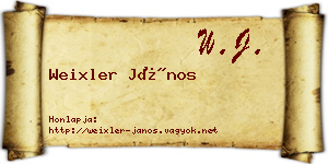 Weixler János névjegykártya